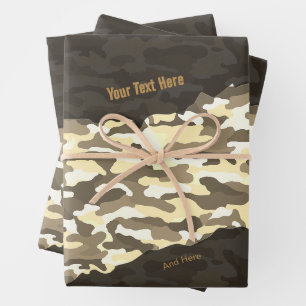 Feuille De Papier Cadeau Camouflage du désert robuste Personnalisé