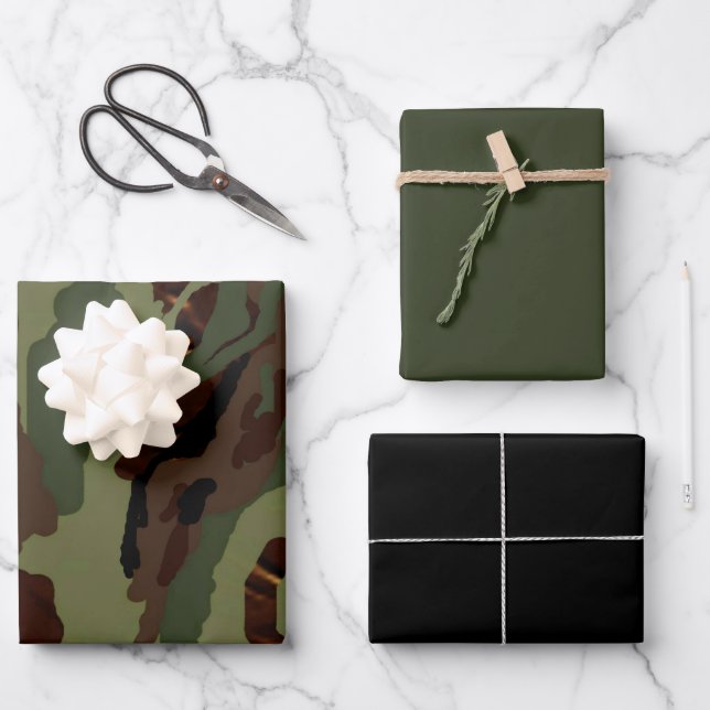 Feuille De Papier Cadeau Camouflage Motif complet (Recto)