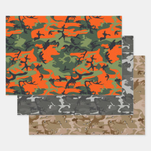 Feuille De Papier Cadeau Camouflage Retour À L'École