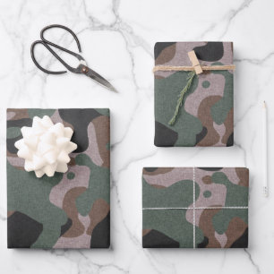 Feuille De Papier Cadeau Camouflage vert