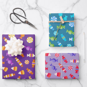Feuille De Papier Cadeau Candies Sweets Design