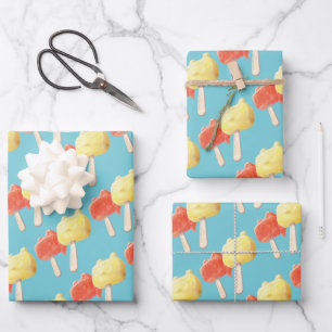 Feuille De Papier Cadeau Caractère Popsicles