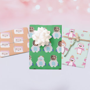 Feuille De Papier Cadeau Caricature de vacances Motif sur mesure Enfants