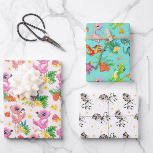 Feuille De Papier Cadeau Caricatures pour enfants