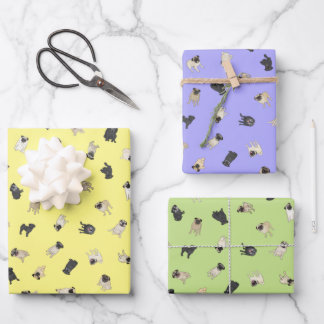 Feuille De Papier Cadeau Carlin Confetti - jaune, violet, vert 