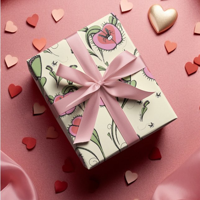 Feuille De Papier Cadeau Carnivore Coeur Vénus Flytrap Plante à main (Créateur téléchargé)