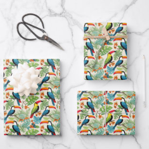 Feuille De Papier Cadeau Carreau motif oiseau de plage tropical mignon