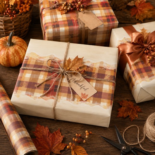 Feuille De Papier Cadeau Carreaux et Abondance (Créateur téléchargé)