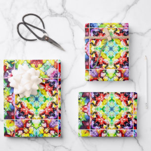 Feuille De Papier Cadeau Carreaux Méditerranéens, Carreaux à Encre Alcooliq