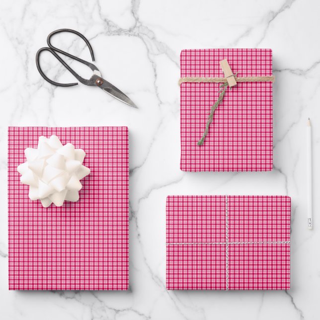 Feuille De Papier Cadeau Carreaux Rouges (Recto)
