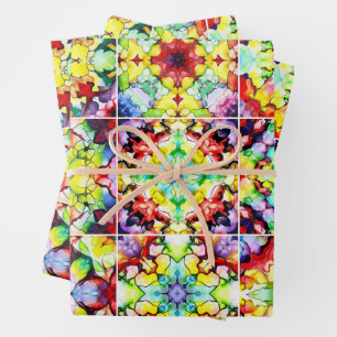 Feuille De Papier Cadeau Carrelage méditerranéen, Carreaux d'encre d'alcool