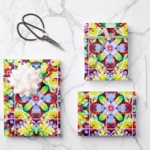 Feuille De Papier Cadeau Carrelage méditerranéen, Carreaux d'encre d'alcool