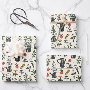 Feuille De Papier Cadeau Carrelage vintage Amoureux de les jardins