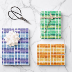 Feuille De Papier Cadeau Carrés bloqués