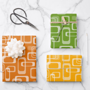 Feuille De Papier Cadeau carrés rétro cool de mode retour au motif des anné