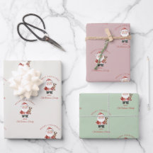 Carte Père Noël aquarelle cadeau de Noël