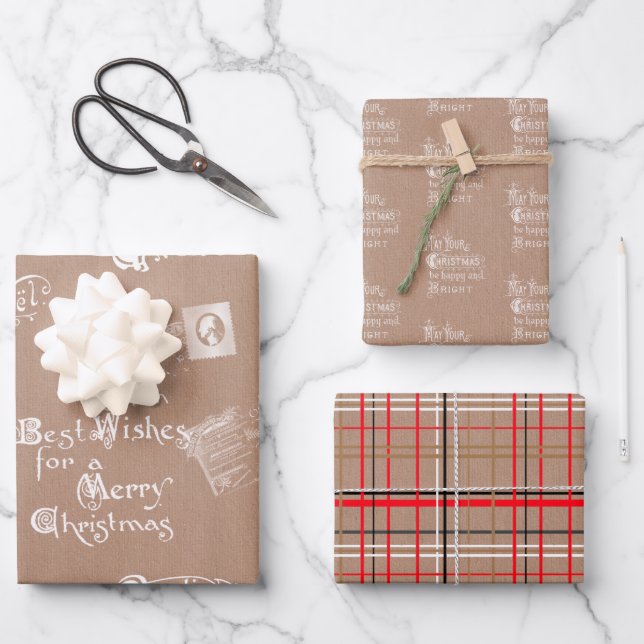 Feuille De Papier Cadeau Cartes postales, messages et cartes postales Vinta (Recto)