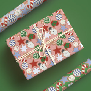 Feuille De Papier Cadeau Carton coloré mignon Noël Sucre Cookie
