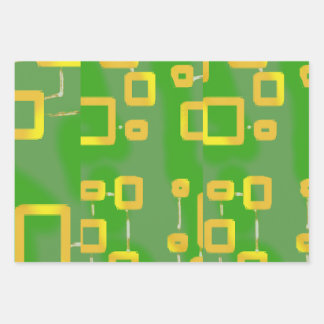 Feuille De Papier Cadeau CartoonishPapier à enveloppement vert Ensemble de 