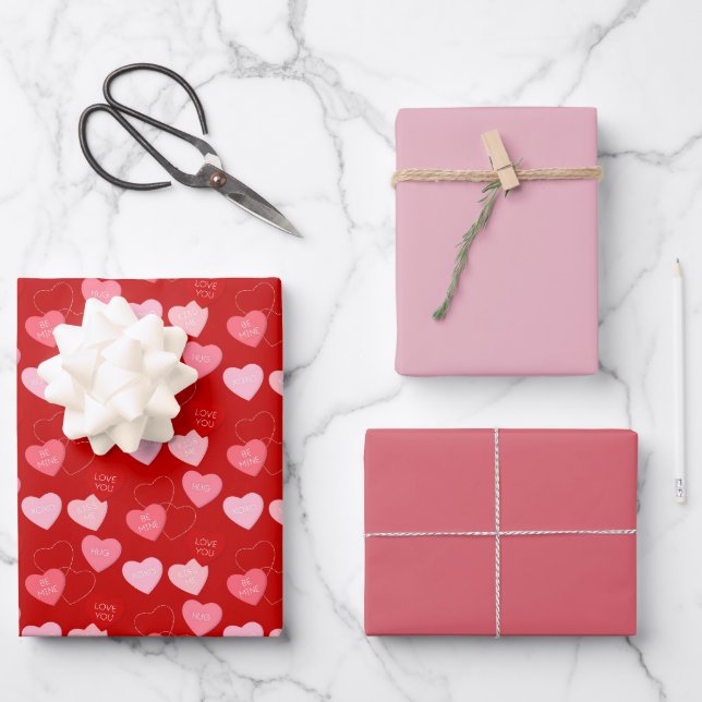Feuille De Papier Cadeau Cascade Candy Heart (Recto)