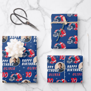 Feuille De Papier Cadeau Casque de ballon de football Dessin animé Photo An