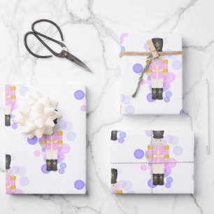 Feuille De Papier Cadeau Casse-noix traditionnel rose et Lilac