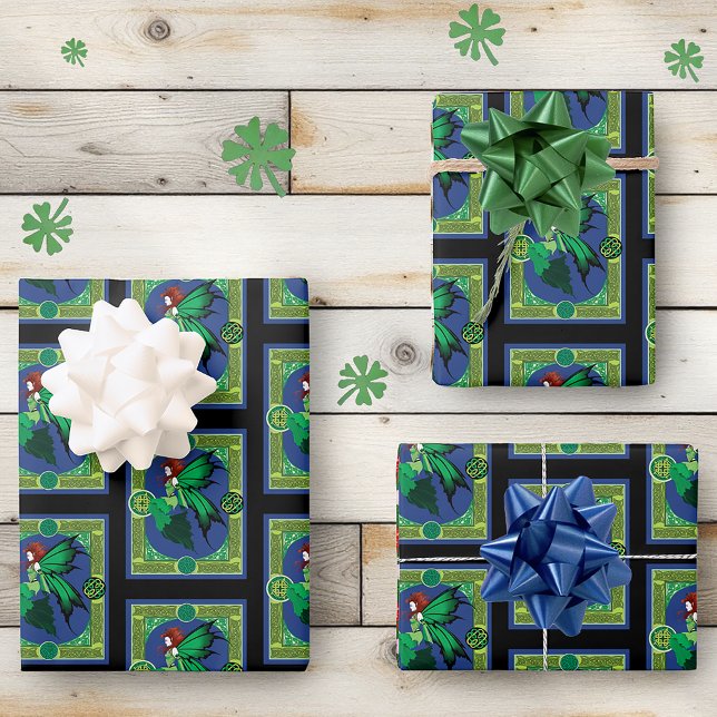 Feuille De Papier Cadeau Celtic Knot Work Green Fairy (Créateur téléchargé)