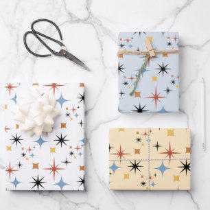 Feuille De Papier Cadeau Centre moderne les années 50 Starburst Motif de l'