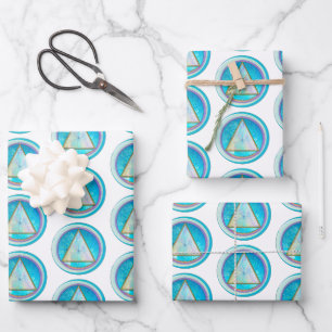 Feuille De Papier Cadeau Cercle de récupération Sobre Triangle cristallin