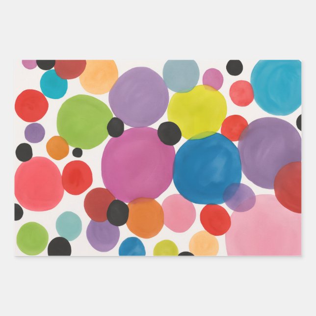 Feuille De Papier Cadeau Cercles artistiques Abstraits (Devant)