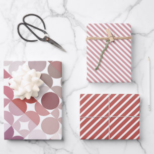 Feuille De Papier Cadeau Cercles de poussière de rose mauve chic motif d'ar