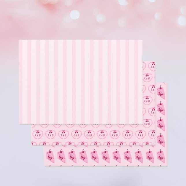 Feuille De Papier Cadeau Cerise sur le Gâteau Baby Shower Personnalisé (Créateur téléchargé)