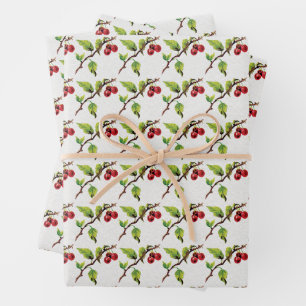 Feuille De Papier Cadeau Cerise sur le Motif principal