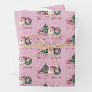 Feuille De Papier Cadeau C'est la saison de Noël Mignon Hiver Père Noël 