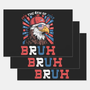 Feuille De Papier Cadeau C'est le 4 juillet Bruh Aigle américain Patriote