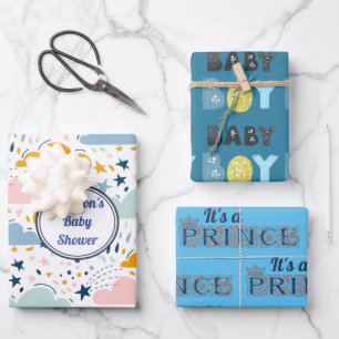 Feuille De Papier Cadeau C'est le Baby shower Prince Baby Boy