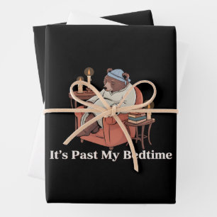 Feuille De Papier Cadeau C'est passé mon heure de coucher Mème drôle d'ours