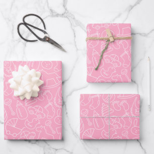 Feuille De Papier Cadeau C'est un mignon Baby shower rose