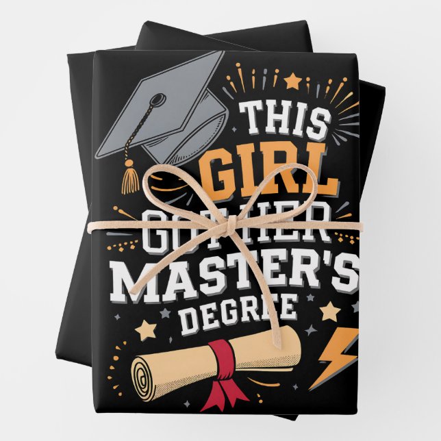 Feuille De Papier Cadeau Cette fille a obtenu son diplôme de master (En situation)