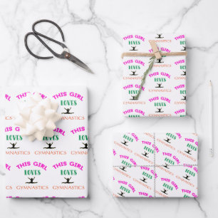 Feuille De Papier Cadeau Cette fille aime la gymnastique Citation de gymnas