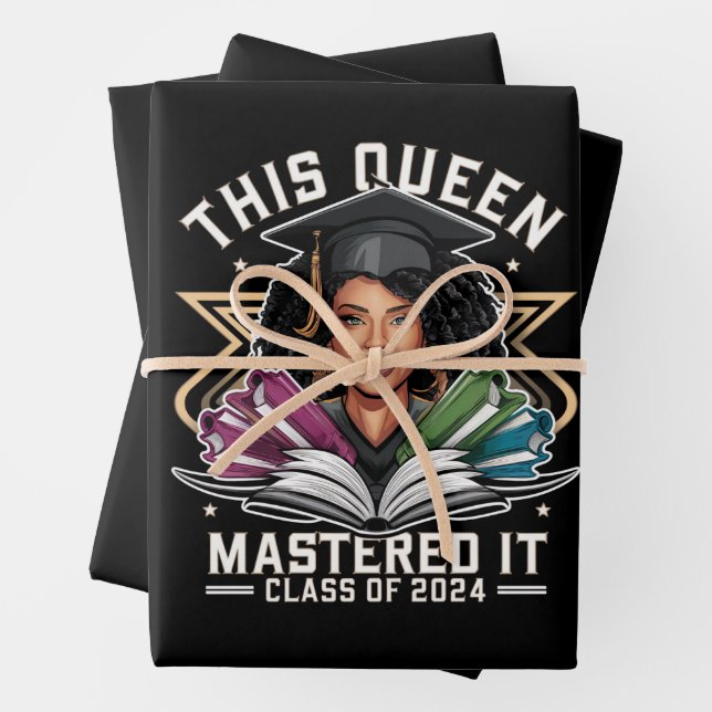 Feuille De Papier Cadeau Cette reine l'a maîtrisée Classe de 2024 Graduatio (En situation)