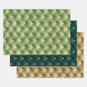Feuille De Papier Cadeau Chaleureux Sage Vert Feminine Faux Velvet