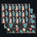 Feuille De Papier Cadeau Chalk Christmas Chien Doodles Festivités Festivale<br><div class="desc">Chalk Comme Noël Motif à thème sur papier d'emballage</div>
