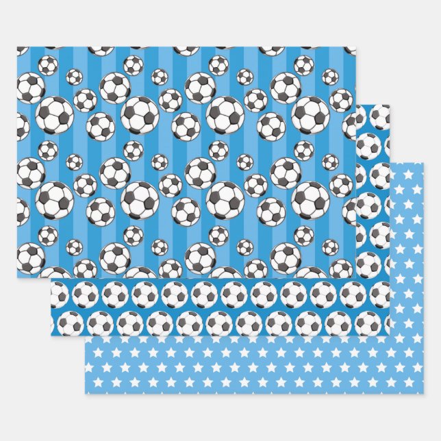 Feuille De Papier Cadeau Champ de soccer (Lot)