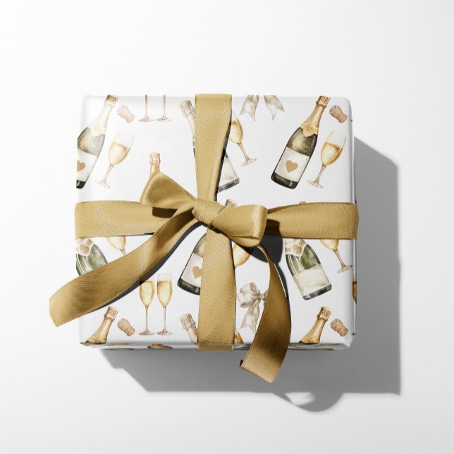 Feuille De Papier Cadeau Champagne Prosecco Lover (Champagne Prosecco gift wrapping paper present, wine lover gift)