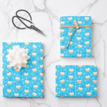 Feuille De Papier Cadeau Chanukah Jelly Doughnut Etoiles juives Snowflakes<br><div class="desc">Parfois, vous n'avez que quelques articles à emballer pour Chanukah, et vous ne voulez pas acheter un énorme rouleau de papier d'emballage Chanukah qui restera dans votre placard pendant des années. Cette sélection de trois feuilles d'emballage Chanukah est parfaite pour envelopper quelques cadeaux. Trois feuilles séparées de papier d'emballage pour...</div>