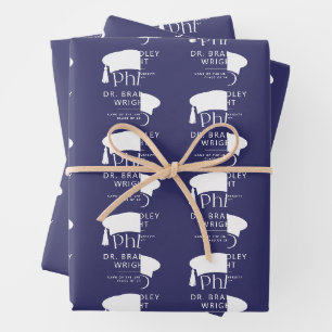 Feuille De Papier Cadeau Chapeau de doctorat personnalisé pour la remise de