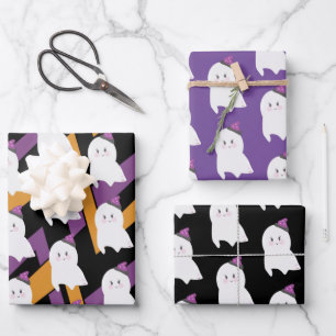 Feuille De Papier Cadeau Chapeau de sorcière fantôme mignon thème Halloween