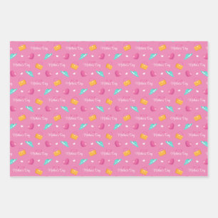 Feuille De Papier Cadeau Chapeaux, Sacs à main et Cœurs Rose Fête des Mères