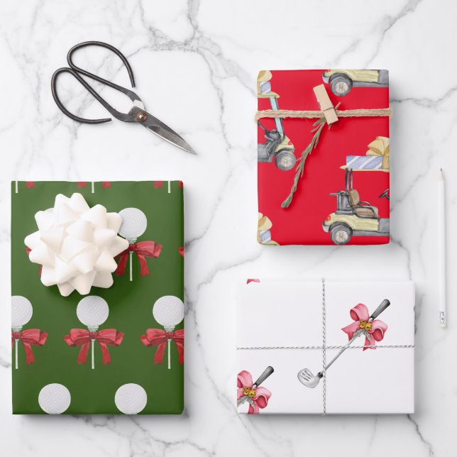 Feuille De Papier Cadeau Chariot de golf fer pour golfeur (Recto)